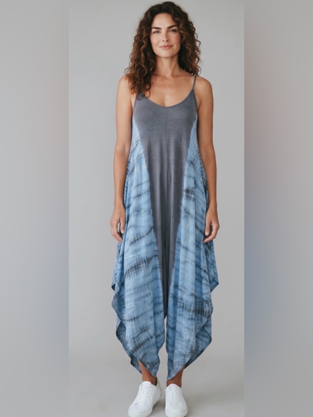 Elan BNWT Blue Tie-Dye Handkerchief Dress Size L